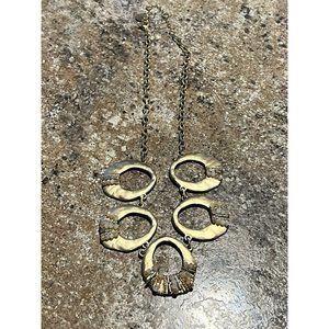 Karma Bella Necklace Gold Tone Hammered Brushed Wire Wrap Beading Adjustable